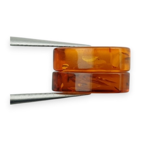 Bursztyn bałtycki płaska łezka para 12x9 mm nr 251
