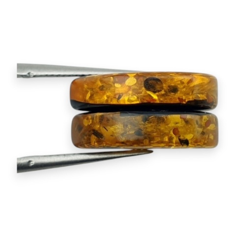 Baltic amber flat teardrop pair 16x12 mm no 228