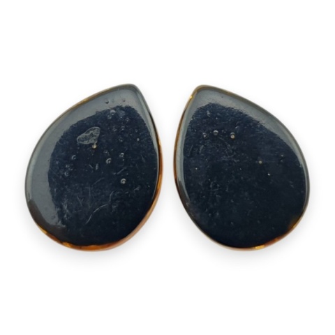 Baltic amber flat teardrop pair 16x12 mm no 228