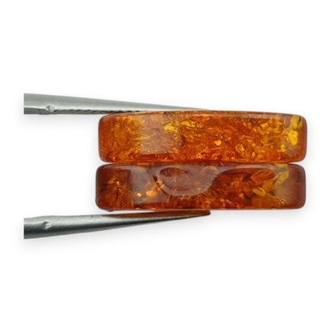 Bursztyn bałtycki płaska markiza para 17x8 mm nr 210