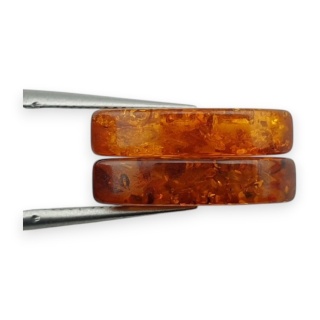 Baltic amber flat marquise pair 17x8 mm no 211