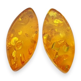 Baltic amber flat marquise pair 17x8 mm no 216