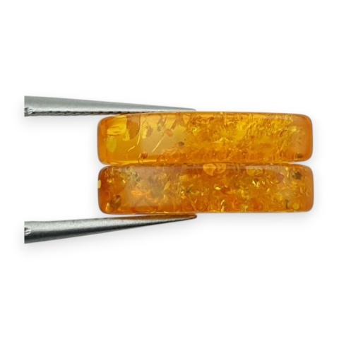 Bursztyn bałtycki płaska markiza para 17x8 mm nr 217