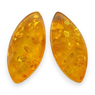 Baltic amber flat marquise pair 17x8 mm no 219