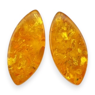 Baltic amber flat marquise pair 17x8 mm no 221