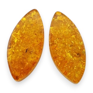 Baltic amber flat marquise pair 17x8 mm no 222