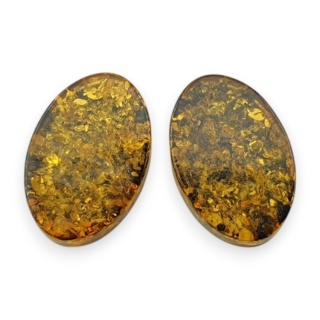 Baltic amber flat oval pair 12x8 mm no 189