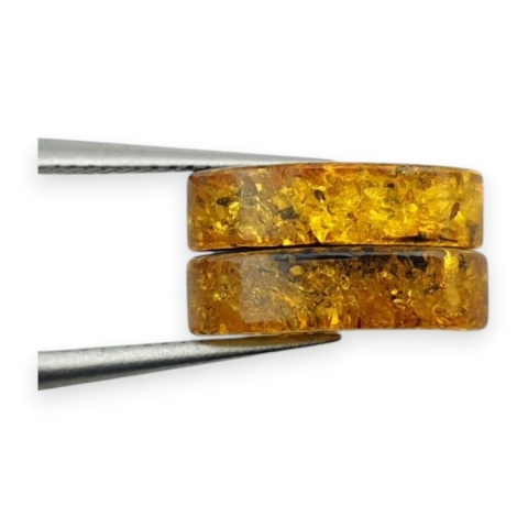 Bursztyn bałtycki płaski owal para 12x8 mm nr 189