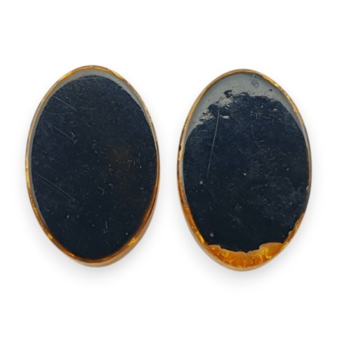 Bursztyn bałtycki płaski owal para 12x8 mm nr 189