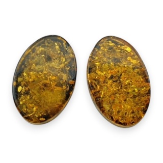 Baltic amber flat oval pair 12x8 mm no 190