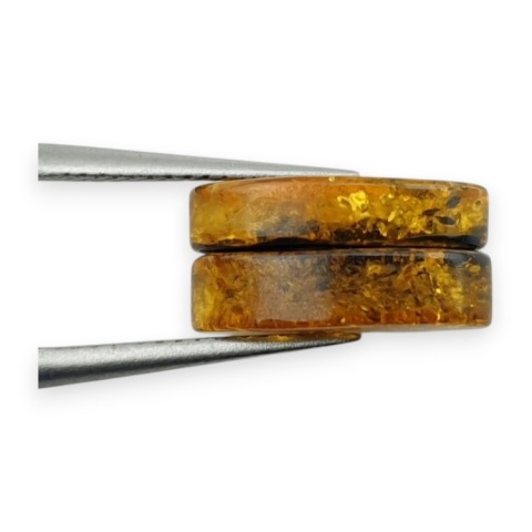 Bursztyn bałtycki płaski owal para 12x8 mm nr 190