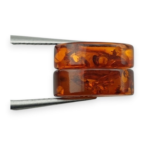 Bursztyn bałtycki płaski owal para 12x8 mm nr 196