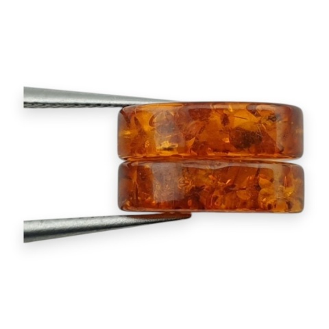 Bursztyn bałtycki płaski owal para 12x8 mm nr 197