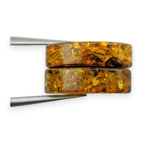 Baltic amber flat oval pair 14x10 mm no 192