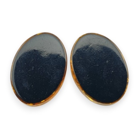 Baltic amber flat oval pair 14x10 mm no 192