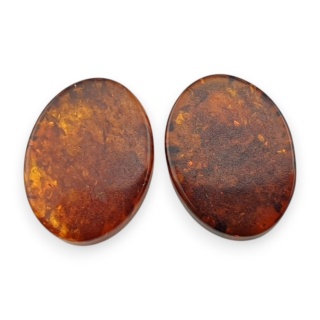 Baltic amber flat oval pair 16x12 mm no 200