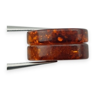 Bursztyn bałtycki płaski owal para 16x12 mm nr 200