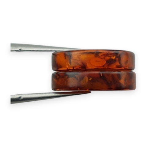 Bursztyn bałtycki płaski owal para 16x12 mm nr 202