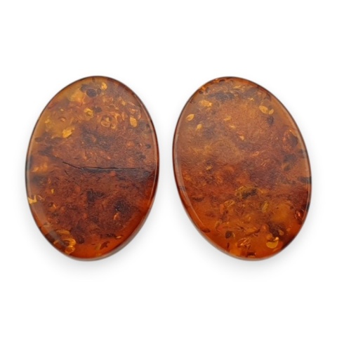 Bursztyn bałtycki płaski owal para 18x13 mm nr 203