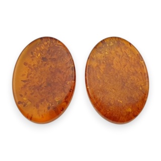 Bursztyn bałtycki płaski owal para 18x13 mm nr 204