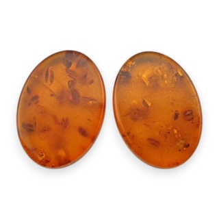 Bursztyn bałtycki płaski owal para 18x13 mm nr 205