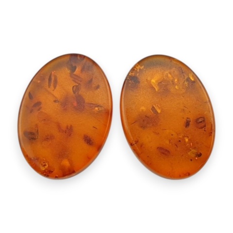 Bursztyn bałtycki płaski owal para 18x13 mm nr 205