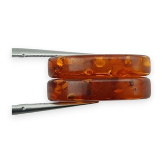 Bursztyn bałtycki płaski owal para 18x13 mm nr 205