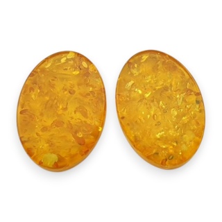 Bursztyn bałtycki płaski owal para 18x13 mm nr 206