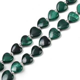 Malachit serce z dziurką 10x10 mm 2 szt.