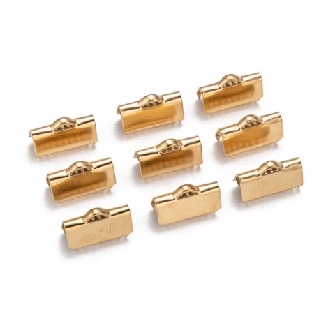 Clamp tips stainless steel 15 mm 2 pcs gold color IP coating