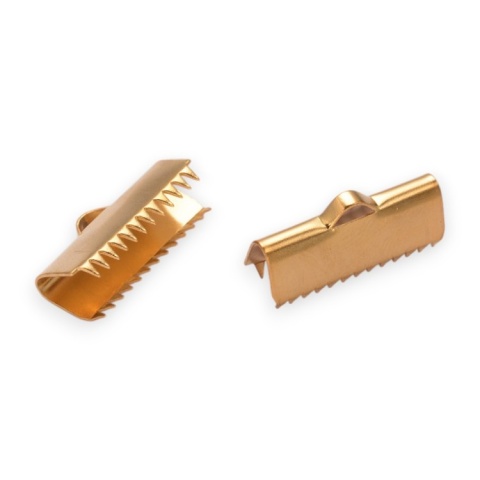 Końcówki zaciskowe stal szlachetna 20 mm 2 szt kolor złoty powłoka IP