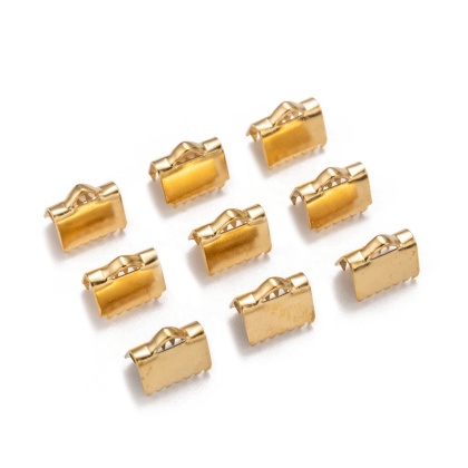 Clamp tips stainless steel 8.5 mm 2 pcs gold color IP coating