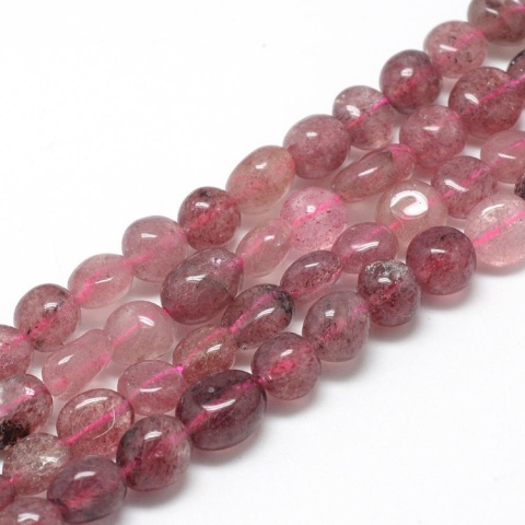 Strawberry quartz lump smooth 7-15 mm string