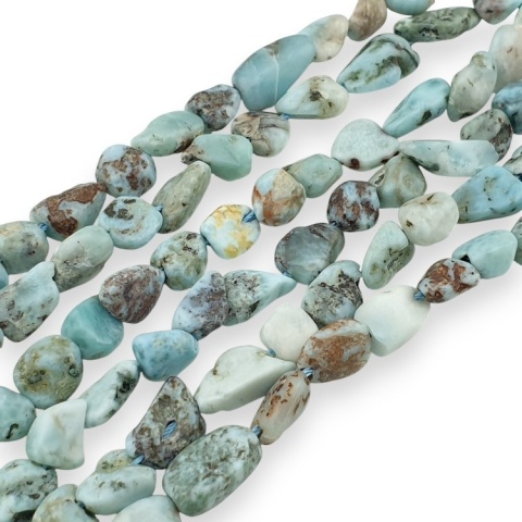 Larimar bryłka gładka 8-15 mm sznur 19 cm