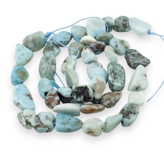 Larimar bryłka gładka 8-15 mm sznur 19 cm