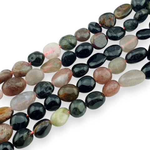 Multicolored tourmaline lump smooth 5-12 mm string