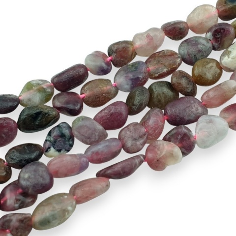 Turmalin różowy bryłka gładka 6-10 mm sznur