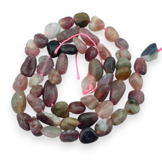Turmalin różowy bryłka gładka 6-10 mm sznur