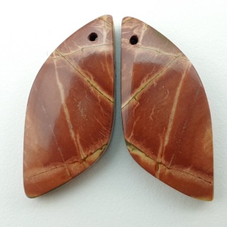 Jaspis cherry creek para kaboszonów z dziurką 32x14 mm nr P349