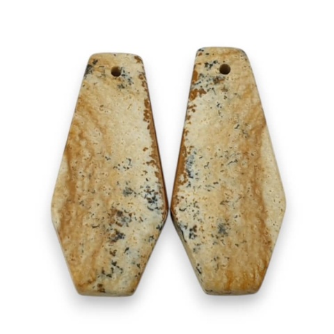 Jaspis krajobrazowy para kaboszonów z dziurką 274x12 mm nr P750