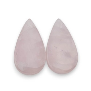 Kwarc różowy para kaboszonów z dziurką 27x15 mm nr P799