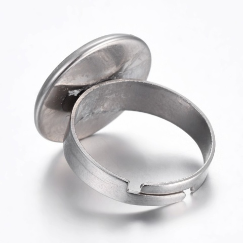 Ring cabochon base stainless steel 16 mm 1 pc.