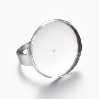 Ring cabochon base stainless steel 20 mm 1 pc.