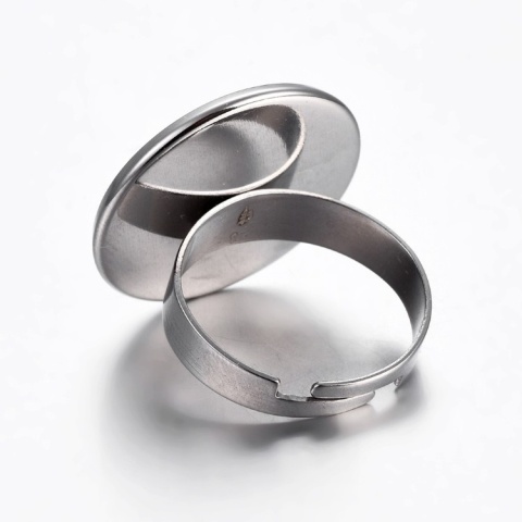 Ring cabochon base stainless steel 20 mm 1 pc.