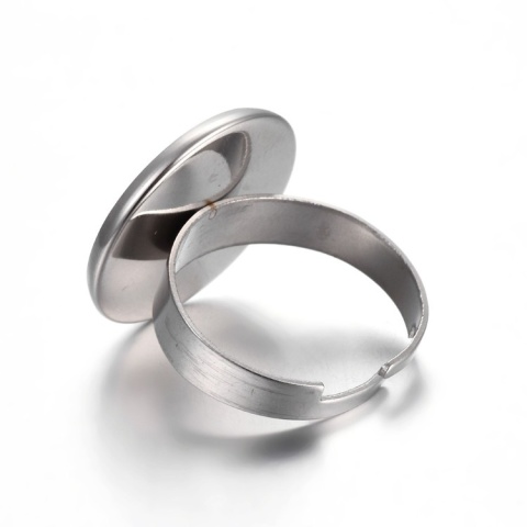 Ring cabochon base stainless steel 18 mm 1 pc.