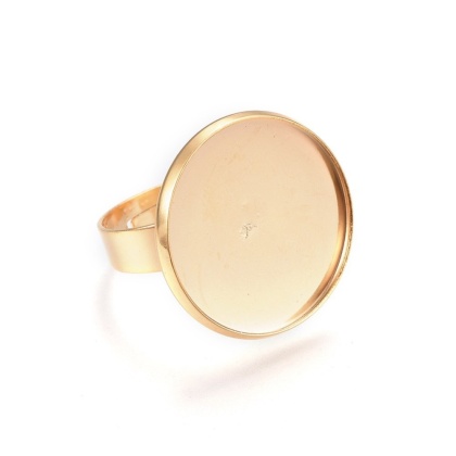 Ring cabochon base stainless steel 20 mm 1 pc. gold color IP coating