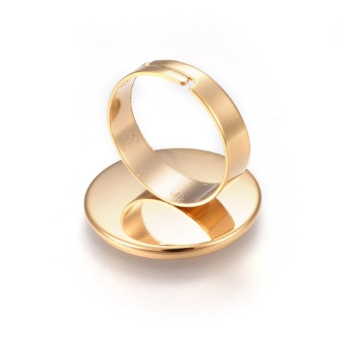 Ring cabochon base stainless steel 20 mm 1 pc. gold color IP coating