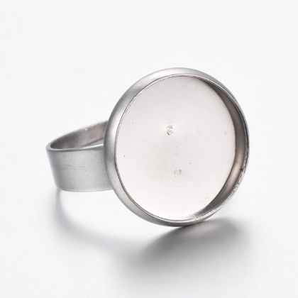 Ring cabochon base stainless steel 14 mm 1 pc.