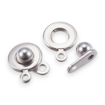 Stainless steel ball clasp 15x9 mm 1 pc