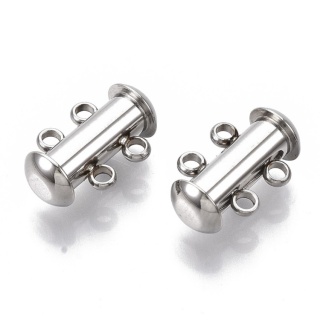 Slip clasp 2 eyelets stainless steel 15 mm 1 pc